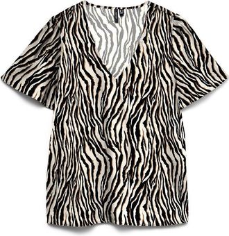 Vero Moda Bedrukte blouse, korte mouwen, V-hals