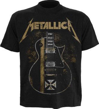Metallica Spiral Hetfield Iron Cross - Front Print T-Shirt Black - M