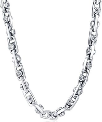 Pompeii3 Mens Heavy Designer Diamond Mariner 14k Gold (155gram) or Platinum (291gram) 7.5mm Chain Necklace 24