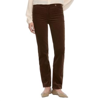 Frame Denim Le Sleek Straight Corduroy In Bitter Chocolate
