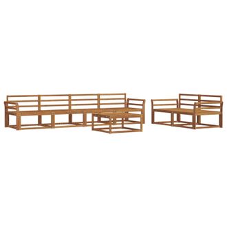 vidaXL Conjunto De Sof&aacute;s De Exterior 7 Pcs Natural Vidaxl