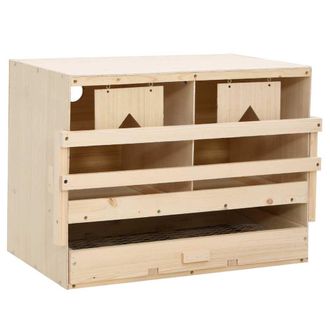 vidaXL Ponedero Para Gallinas 2 Compartimentos Madera Pino 63x40x45 Cm Vidaxl