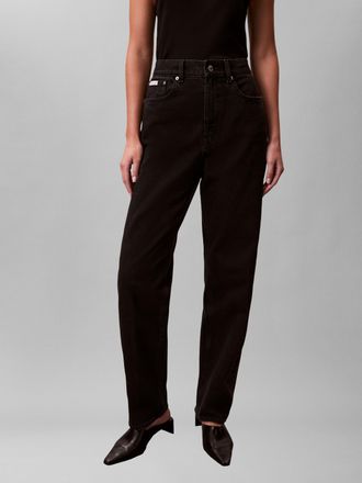 Calvin Klein Jeans Gerade Jeans CALVIN KLEIN JEANS, Damen, Gr. 26, N-Gr, soft schwarz, Denim/Jeans, Obermaterial: 99% Baumwolle, 1% Elasthan, unifarben, regular fit lang