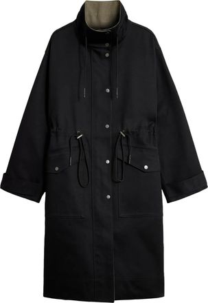SOEUR Black Light High Collar Flap Pockets Coat
