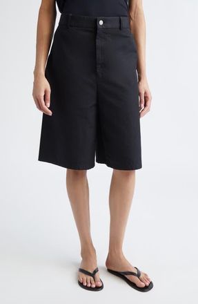 Nellie Partow Doyer Cotton Shorts in Black at Nordstrom, Size 10