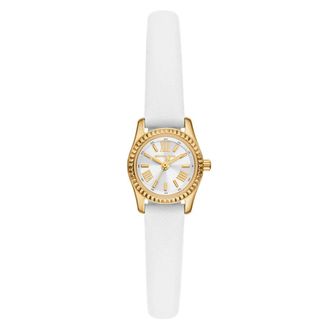 Michael Kors Micro Lexington leren horloge - Dames - Horloges - Wit - ONE Size - Leer - Accessoires