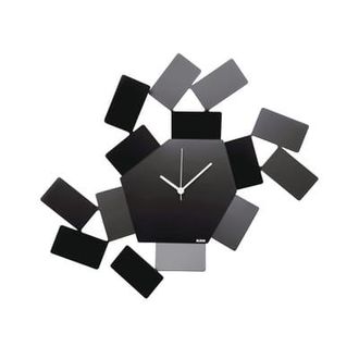 Alessi Wall clock La Stanza dello Scirocco - Black - Steel - Designer Mario Trimarchi