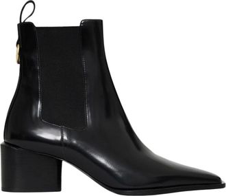 Anine Bing Leren Chelsea Boots - Dames - Laarzen met Hak - Zwart - 41 EU - Leer - Schoenen
