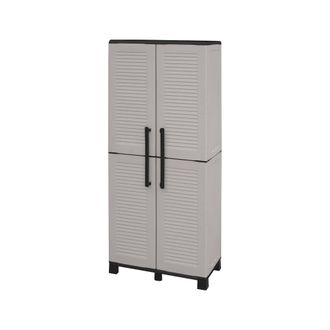 Dmora Armario Exterior O Interior, 2 Puertas Y 3 Estantes De Polipropileno Ajustables, 100% Made In Italy, 68x37h169 Cm, Color Gris, Con Embalaje Reforzado 