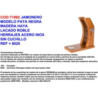 Buarfe Buarfe Jamonero Pata Negra Madera Haya Lacado Doble Inox S/cuch8020