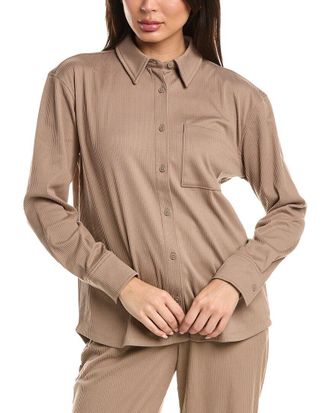 Beyond Yoga Breathe Easy Comfort Cord Button Up Shirt