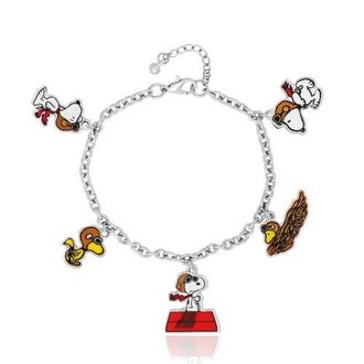 Peanuts Snoopy & Friends Silver-Tone Charm Bracelet at Nordstrom
