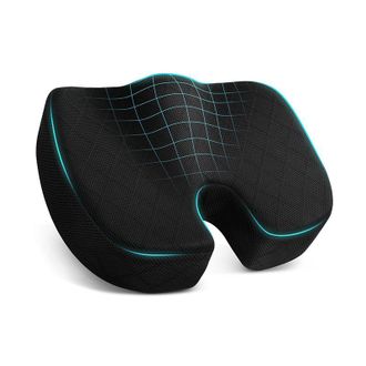 OEM Coj&iacute;n Ortop&eacute;dico Y Ergon&oacute;mico - Coj&iacute;n De Coxis De Espuma Viscoel&aacute;stica Para Silla De Oficina, Asiento De Coche, Silla De Ruedas, Sill&oacute;n, Negro