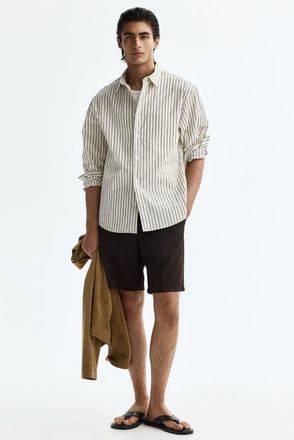 H&M Loose Fit Bermuda Shorts in Dark Brown at Nordstrom, Size 29