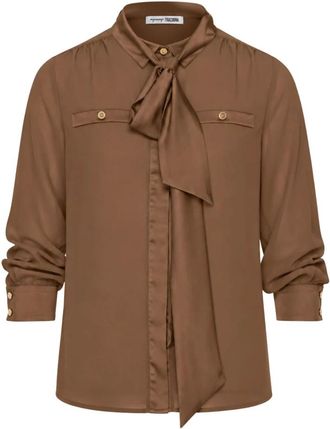 Fracomina Camicia con fiocco - - Blouses & Shirts - Donna - Marrone - M