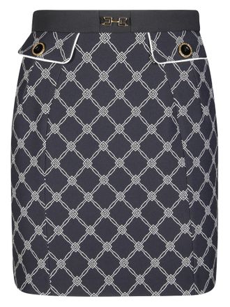 Elisabetta Franchi Mini Skirt with Geometric Chain-Link Pattern