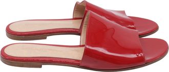 Gianvito Rossi Capri Flat Slides in Red Patent Leather