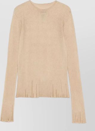 Uma Wang long sleeve ribbed knit patch blouse