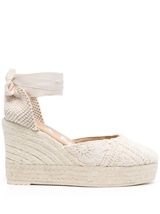 Manebì Yucatán Crochet Cotton Wedge Espadrilles