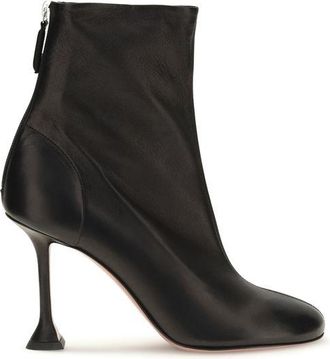 Amina Muaddi Black Lamb Ovis Aries Ankle Womens Boots
