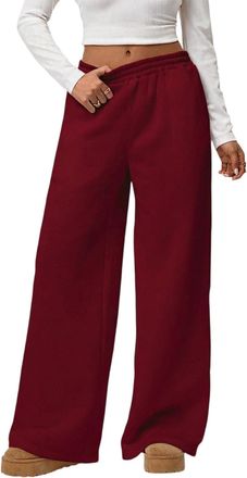 Generic Womens Wide Leg Sweatpants Summer 2025 Fall High Waisted Lounge Pants Drawstring Workout Joggers with Pockets Red