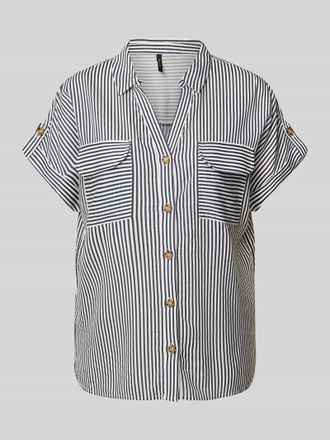 Vero Moda Regular Fit Hemdbluse aus reiner Viskose Modell BUMPY in Dunkelblau, Gr&ouml;&szlig;e XS