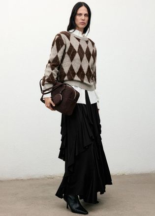 Mango Gonna asimmetrica volant nero - Donna - S - MANGO