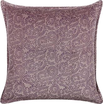 Beliani Coj&iacute;n De Terciopelo Rosa 45 X 45 Cm Algod&oacute;n Patr&oacute;n Floral Bloque Impreso Kalmia