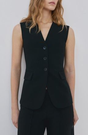 Mango Corset Back Vest in Black at Nordstrom, Size X-Small