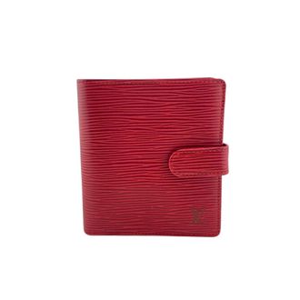 Louis Vuitton Castilian Red Red Color Leather Wallet (Bi-Fold) (Pre-Owned)