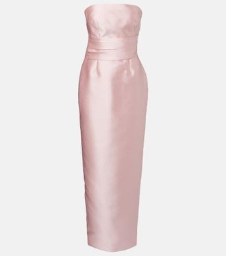Solace London Ingrid draped satin gown