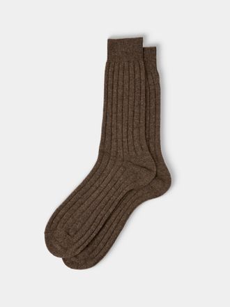 Maria La Rosa Mens Ribbed Wool-Blend Socks One Size