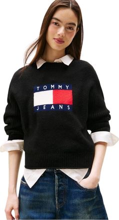 Tommy Jeans Dames/Dames Vlaggentrui (Zwart)
