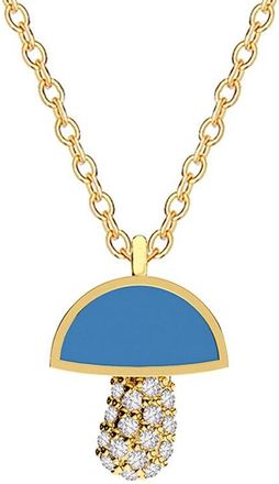 Gabi Rielle 14K Over Silver Turquoise Agate Cz Stackable Necklace