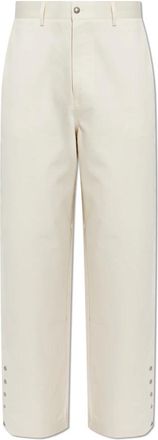 Palm Angels Broeken, Heren, Beige, XL, Katoen, Straight-Leg Pants