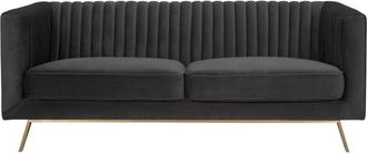 Rendez-Vous D&eacute;co Rendez-vous D&eacute;co - Sof&aacute; De 2 Plazas En Terciopelo Gris - Gatsby