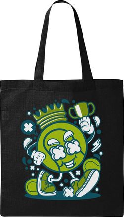 Generic Tennis King Crown Art Best Tennis Player Natural Ecological Cotton Tote Bag Black