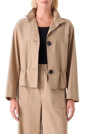 Akris Tech Crop Jacket in Beige at Nordstrom, Size 12