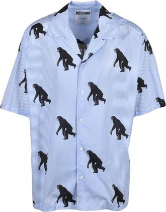 Moschino Striped Shirt - White/Light Blue
