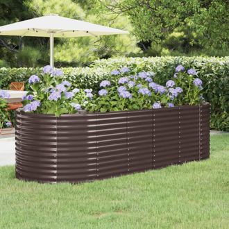 vidaXL Vidaxl - Jardinera Arriate Acero Galvanizado Marr&oacute;n 249x100x68cm