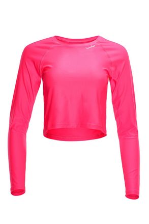 Winshape Langarmshirt WINSHAPE AET116, Damen, Gr. XXL, pink (neon pink), 80% Polyester, 20% Elasthan, Rundhals, Shirts Langarmshirt, Cropped Functional Light