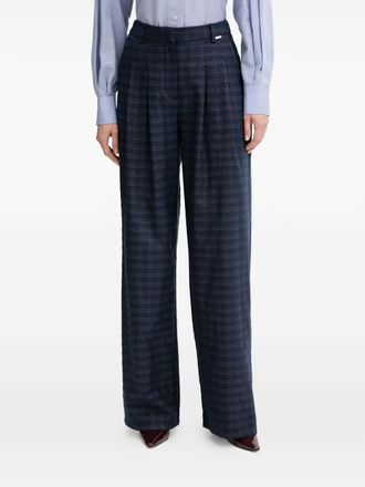 Fracomina pleated check trousers - Blue