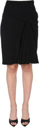 Versace Black Solid Knee Length Skirt