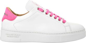 Philipp Plein Schoenen, Dames, Wit, 40 EU, Leer, Networth Lo-Top Sneakers
