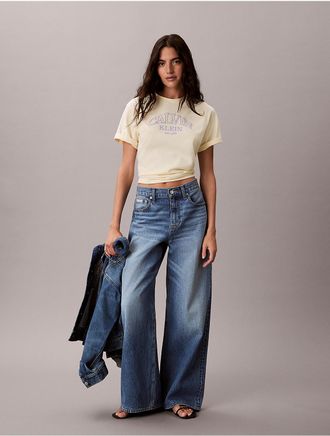 Calvin Klein Jeans Calvin Klein Womens Arch Logo Graphic Boxy T-Shirt - White/Natural - XL
