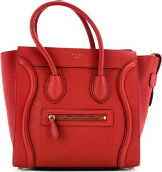 Celine Luggage Bag Grainy Leather Micro tote bag - Rood