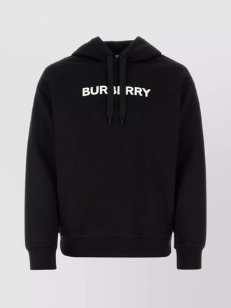 Burberry cotton sweatshirt with hood and ribbed details