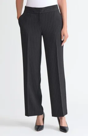 Kasper Wide Leg Pants in Black/vanilla Ice at Nordstrom, Size 8