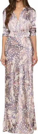 L'agence Ryker Silk Maxi Skirt In Multi Butterfly Wing
