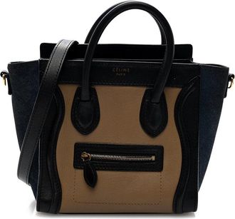 Celine Celine Sand Calfskin Leather Nano Tri-Color Luggage (Authentic Pre-Loved)